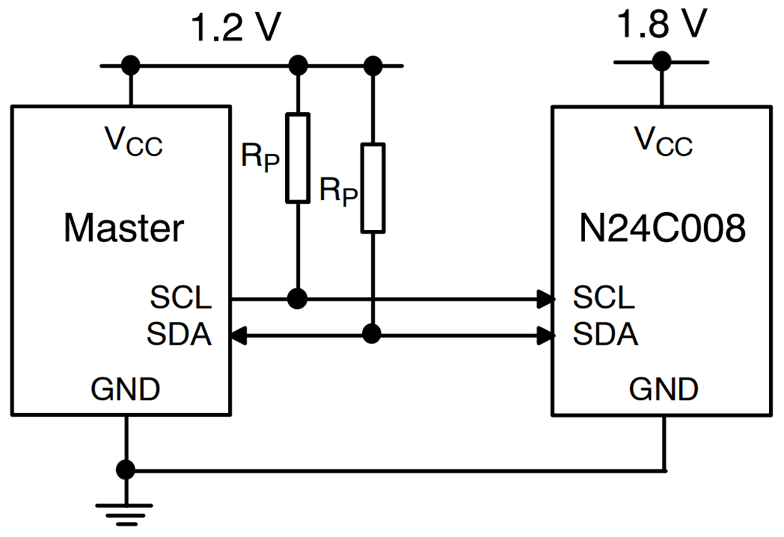 Application Circuit Diagram - onsemi N24C008 8Kb I2C CMOS Serial EEPROMs