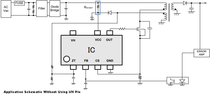 Schematic - ROHM Semiconductor BM1Q0xAFJ-LBE2 Quasi-Resonant DC/DC Converter ICs