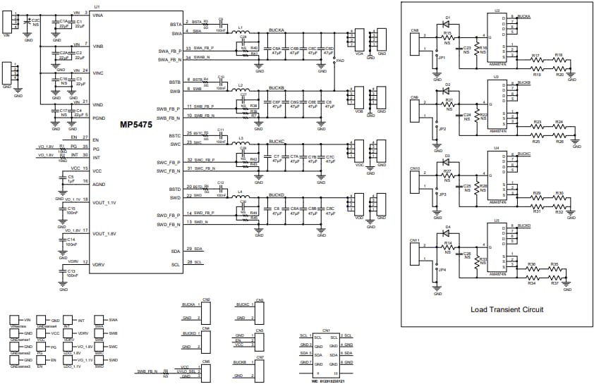 Schematic - Monolithic Power Systems (MPS) EVL5475-U-00B Evaluation Board