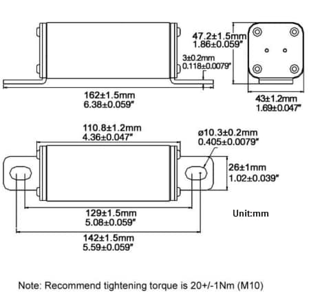 Mechanical Drawing - Bel Fuse Type 0ALL Fast-Acting Fuses