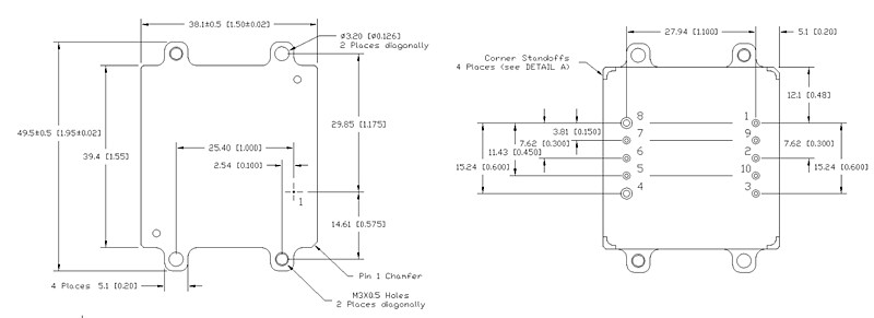 Mechanical Drawing - TDK-Lambda RGB DC-DC Step-Down Converters