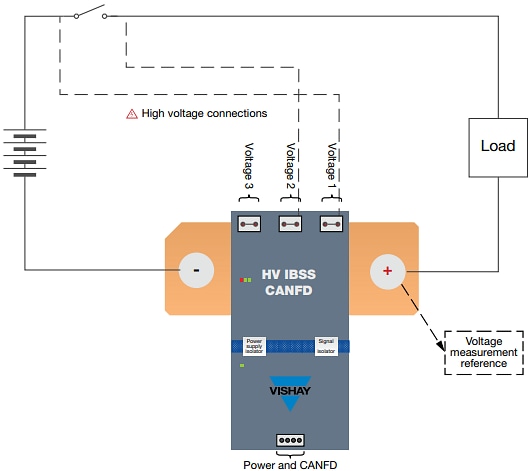 Application Circuit Diagram - Vishay / Dale HV-IBSS-CANFD Battery Shunt Sensor