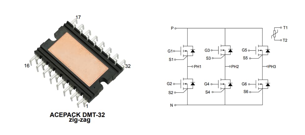 Application Circuit Diagram - STMicroelectronics M2P45M12W2-1LA Automotive Power Module