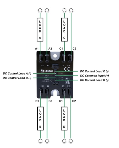 Schematic - Littelfuse SRP4-CC Space-Saving Solid-State Relays