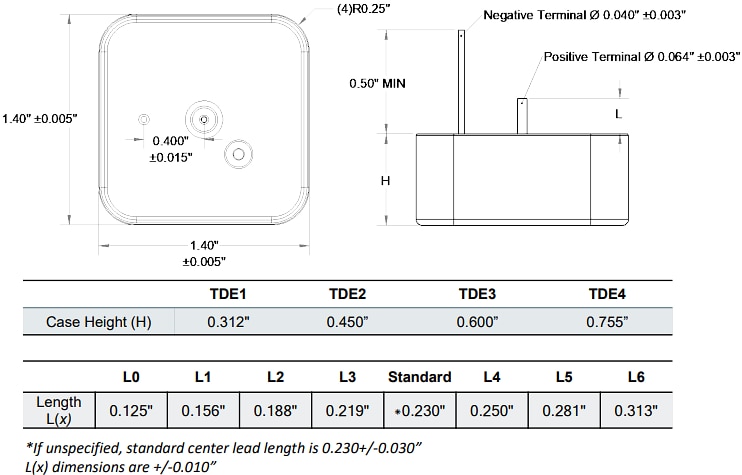 Mechanical Drawing - Quantic Evans TDE Hybrid Capacitors