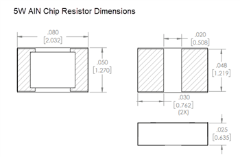 Mechanical Drawing - Vishay / Barry Industries RE Chip Resistors