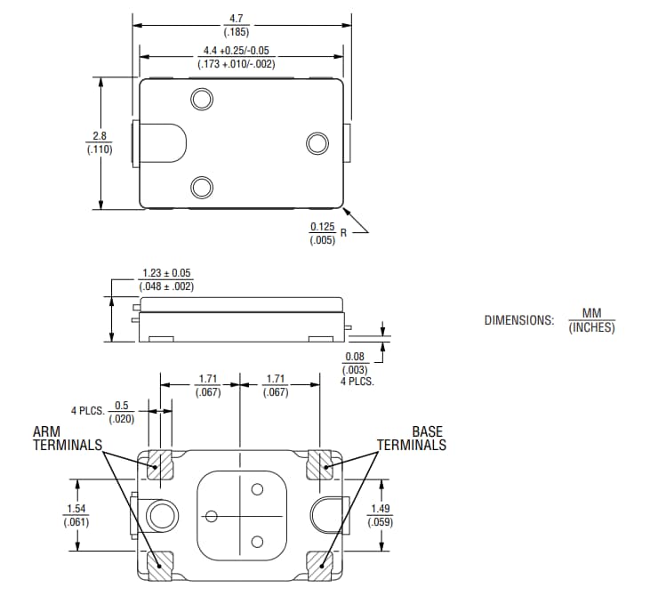 Mechanical Drawing - Bourns SE Breakers (Thermal Cut-Off Devices)